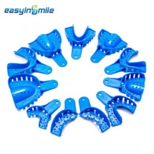 Easyinsmile 12 Pcs Dental Impression Trays Perforated Plastic Autoclavable Trays