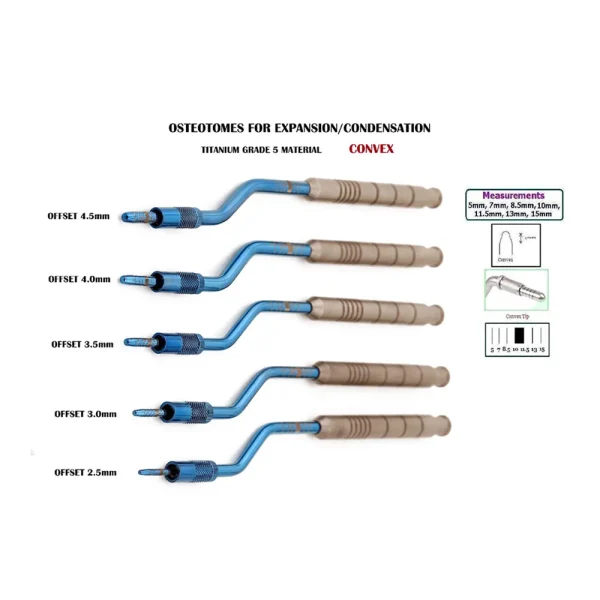 Julldent Osteotomes Convex For Expansion/condensation Offset Set Of 5 - Image 2