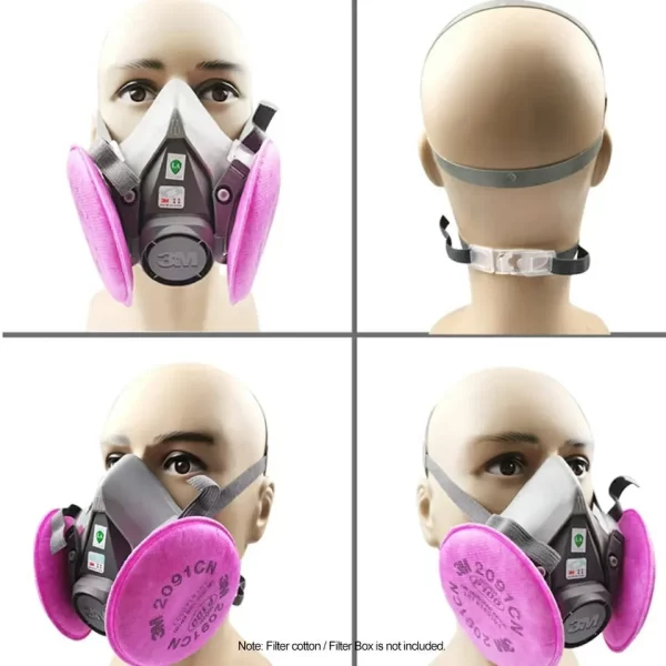 3M 6200 Respirator Mask With 2091 P100 Filters - Image 9
